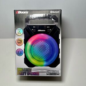 2Boom BX116K Ring Light Party Speaker Bluetooth FM Radio Color Change LED